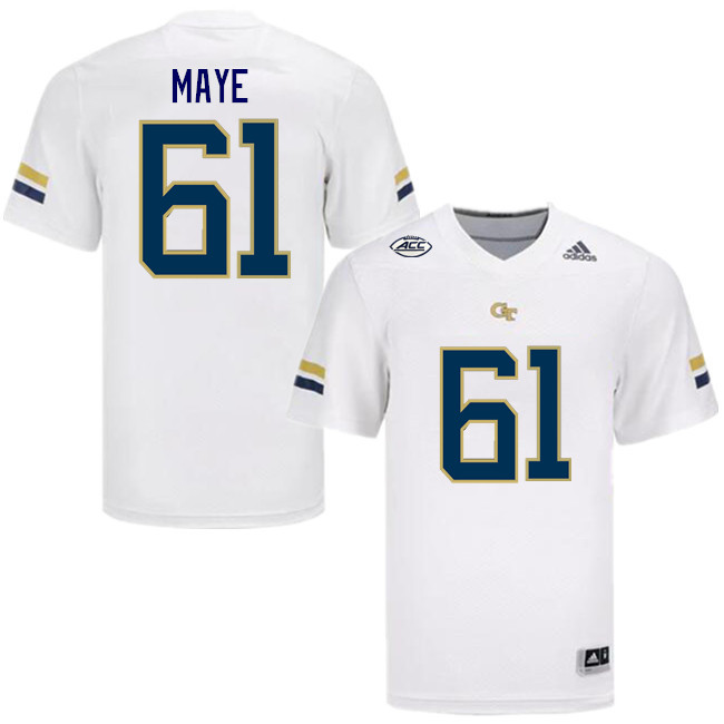Men-Youth #61 Michael Maye Georgia Tech Yellow Jackets 2023 College Football Jerseys Stitched-White
